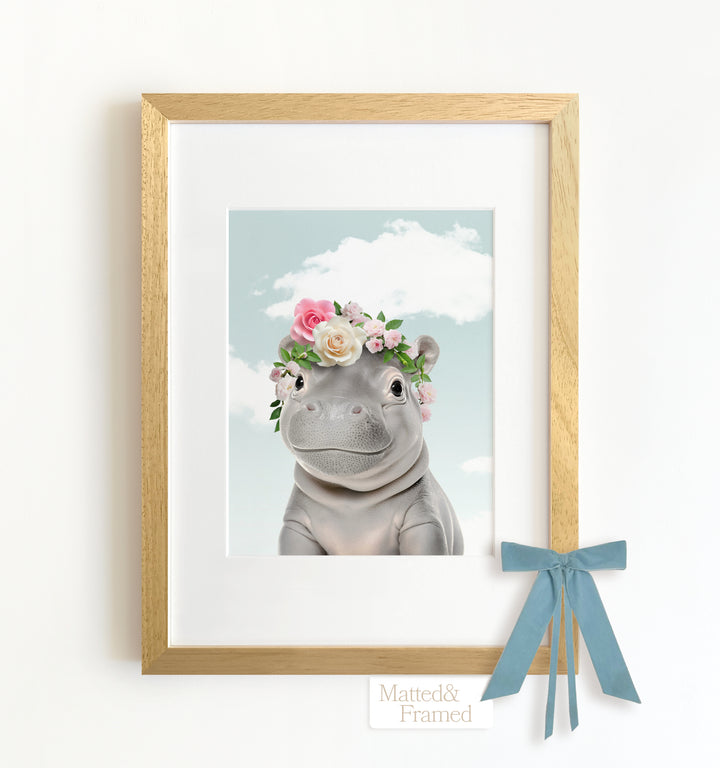 Baby Hippo Framed Art