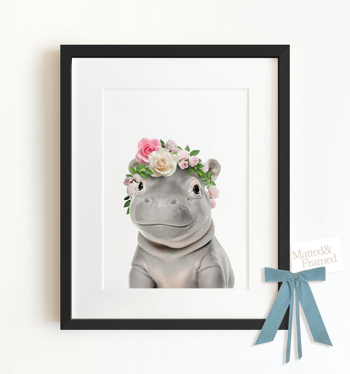 Baby Hippo Framed Art