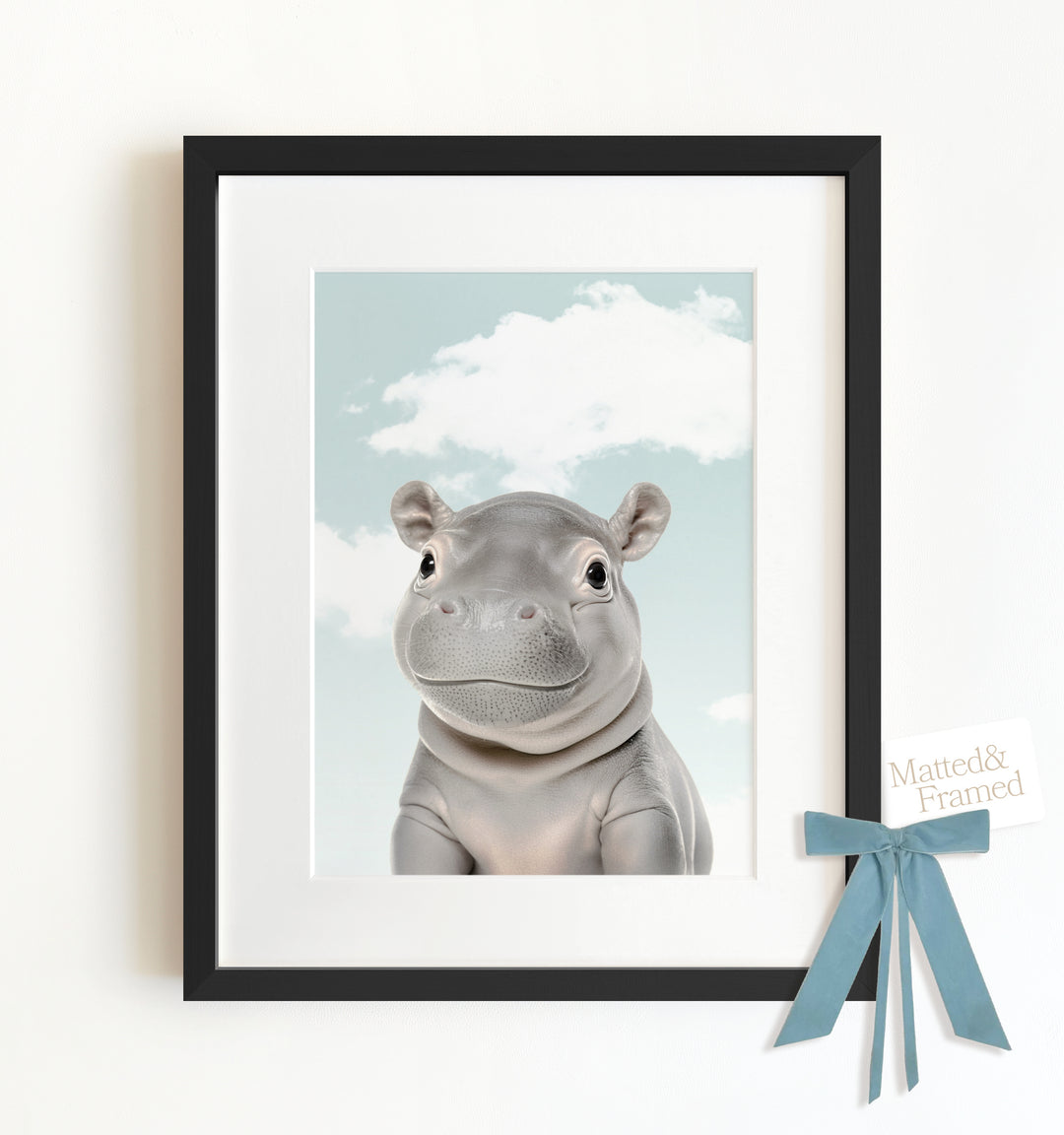 Baby Hippo Framed Art