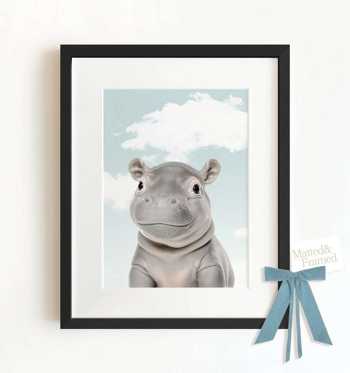 Baby Hippo Framed Art