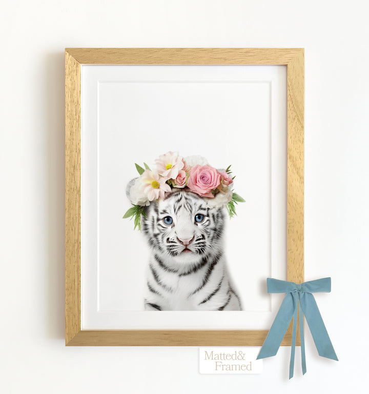 Baby White Tiger Framed Art