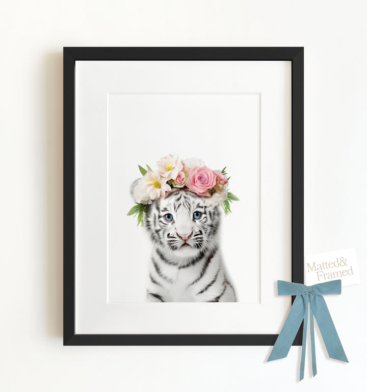 Baby White Tiger Framed Art