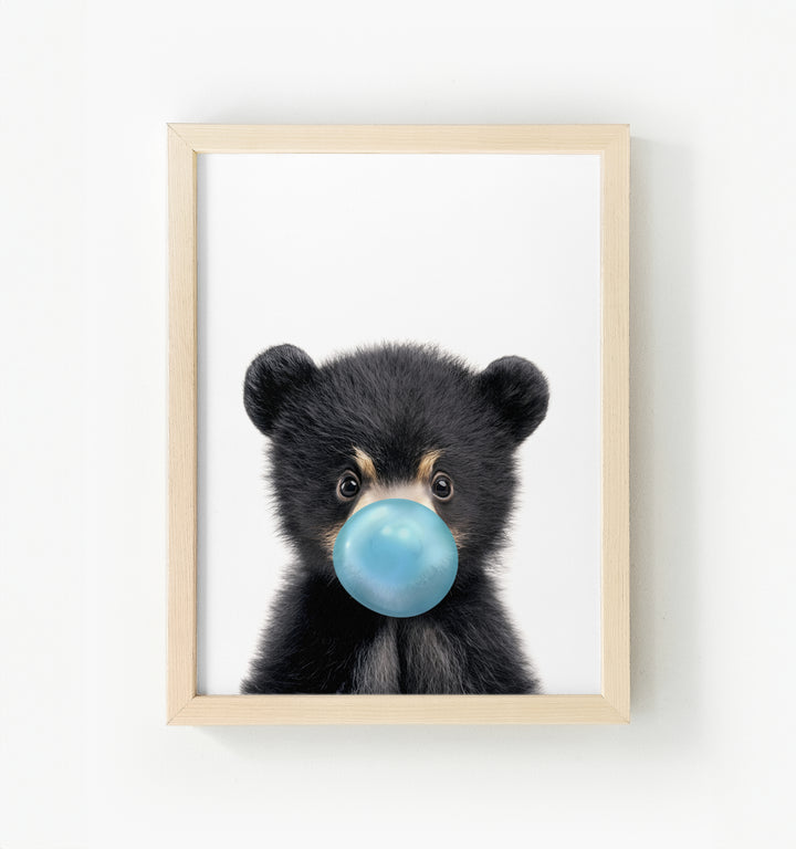 Baby Black Bear Framed Canvas