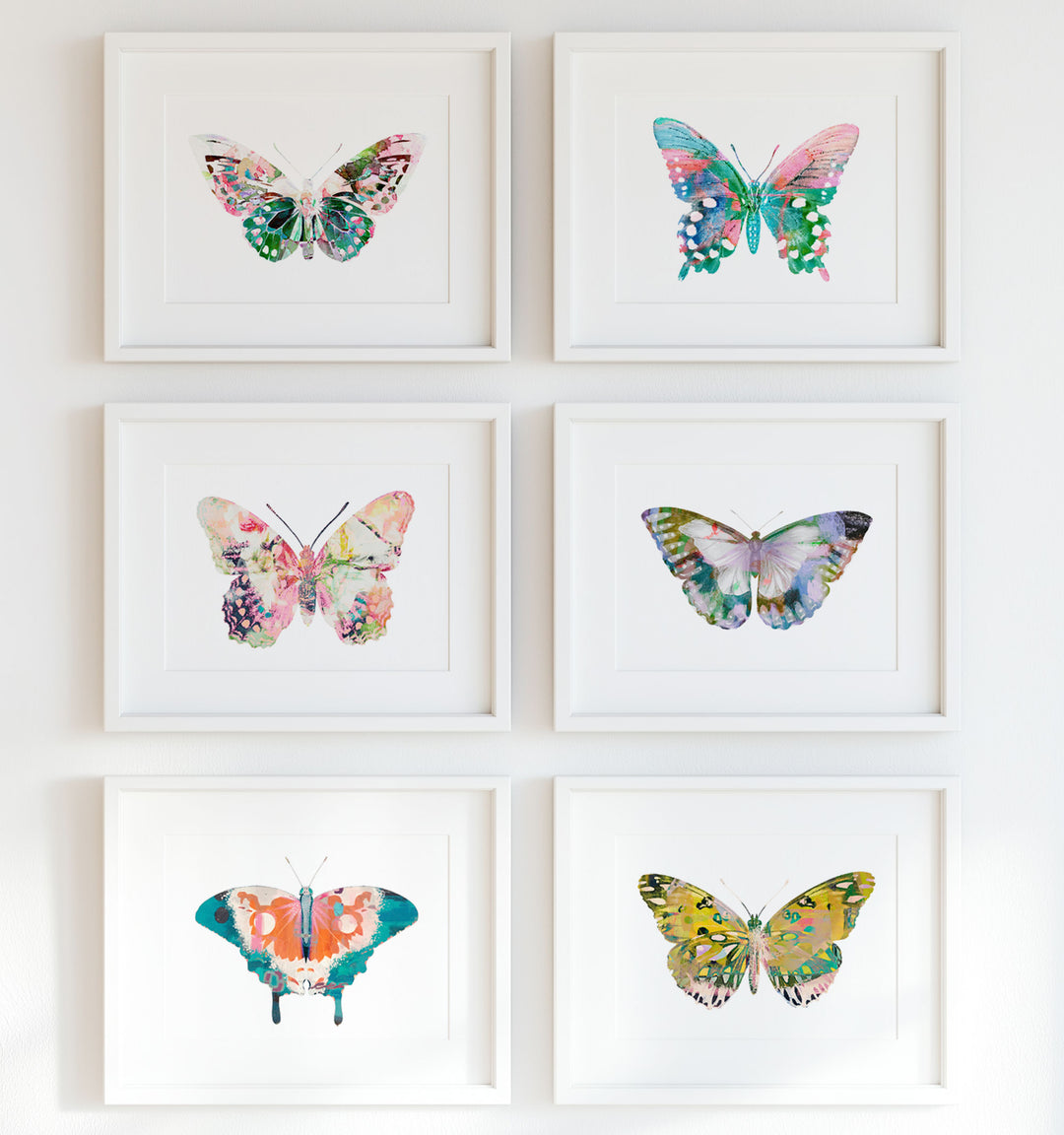 Butterfly Art Prints Set of 6 Framed Prints