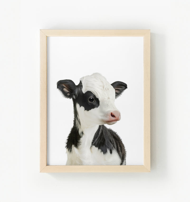 Baby Cow Framed Canvas