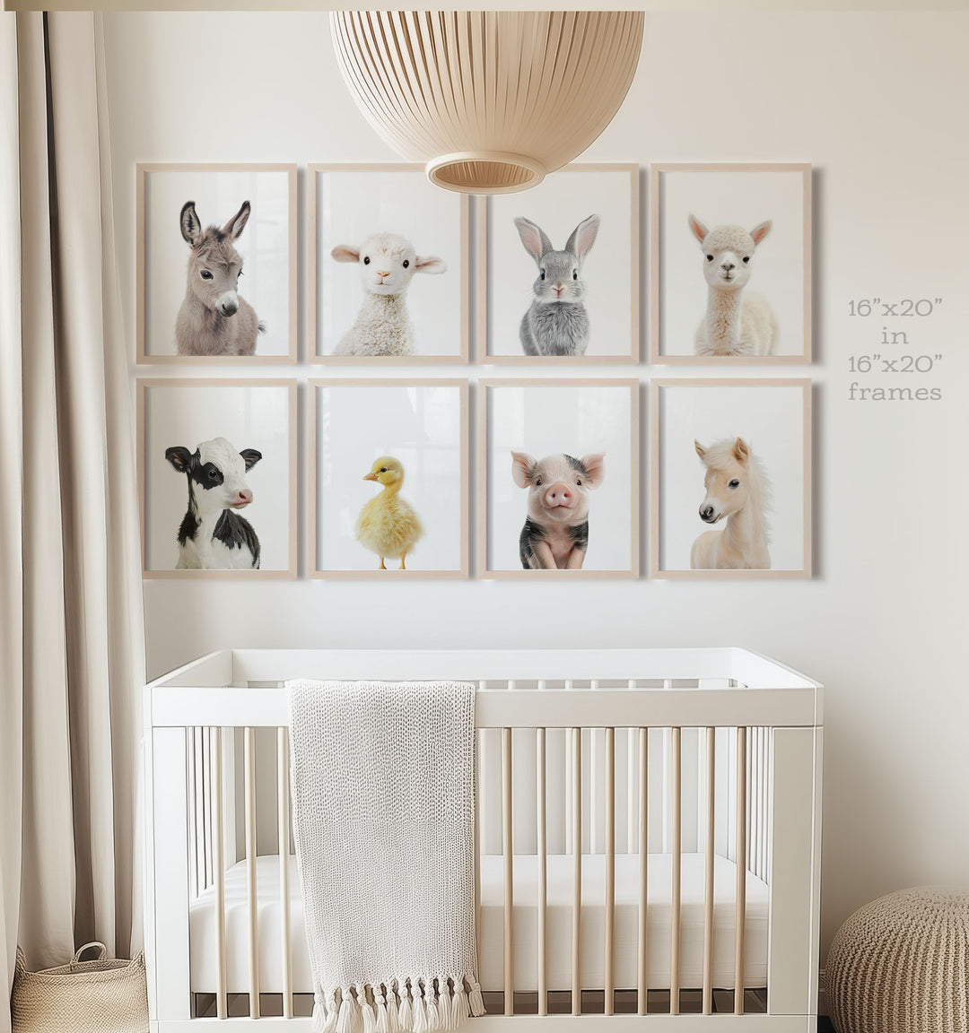 Farm Animals - Set of 8 baby animals Nursery Decor