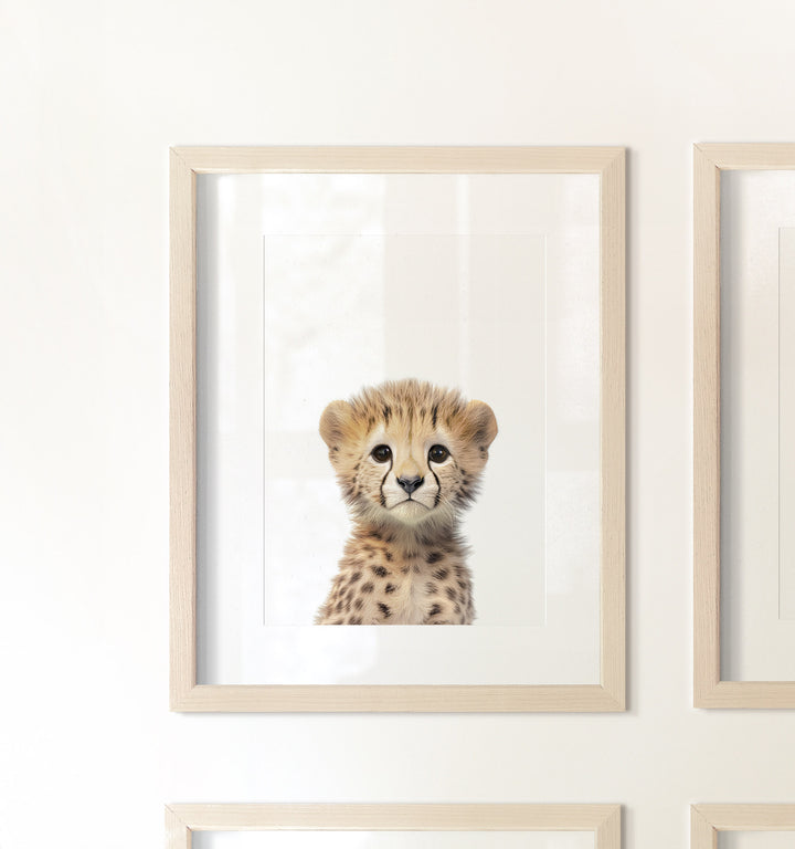 Framed Baby Safari Animals Nursery Decor - African Animals Set of 6