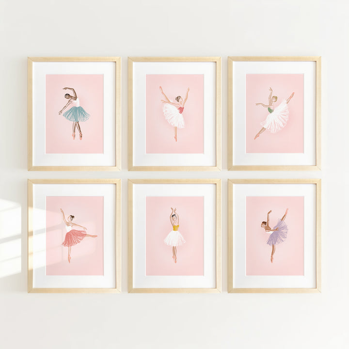 The Ballerinas Framed Set of 6 Prints