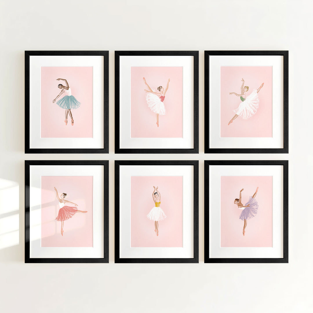 The Ballerinas Framed Set of 6 Prints