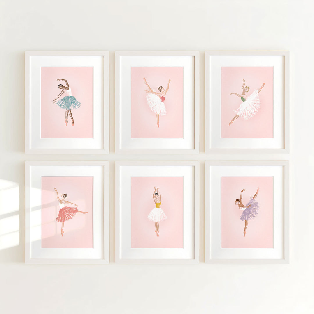 The Ballerinas Framed Set of 6 Prints