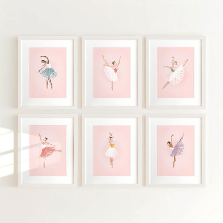 The Ballerinas Framed Set of 6 Prints