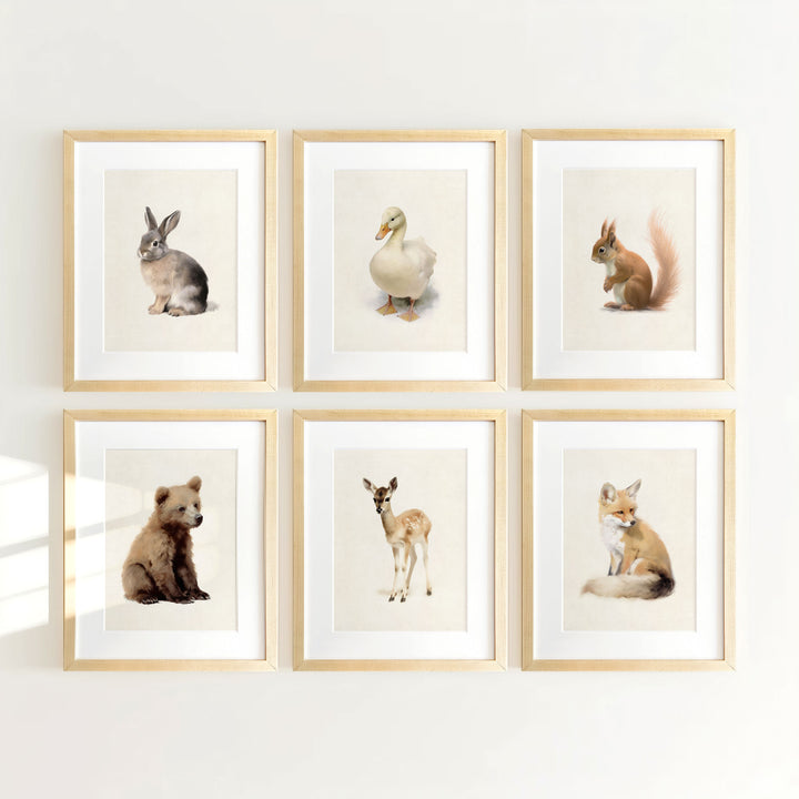 Framed Storybook Animals - Woodland Animal Prints