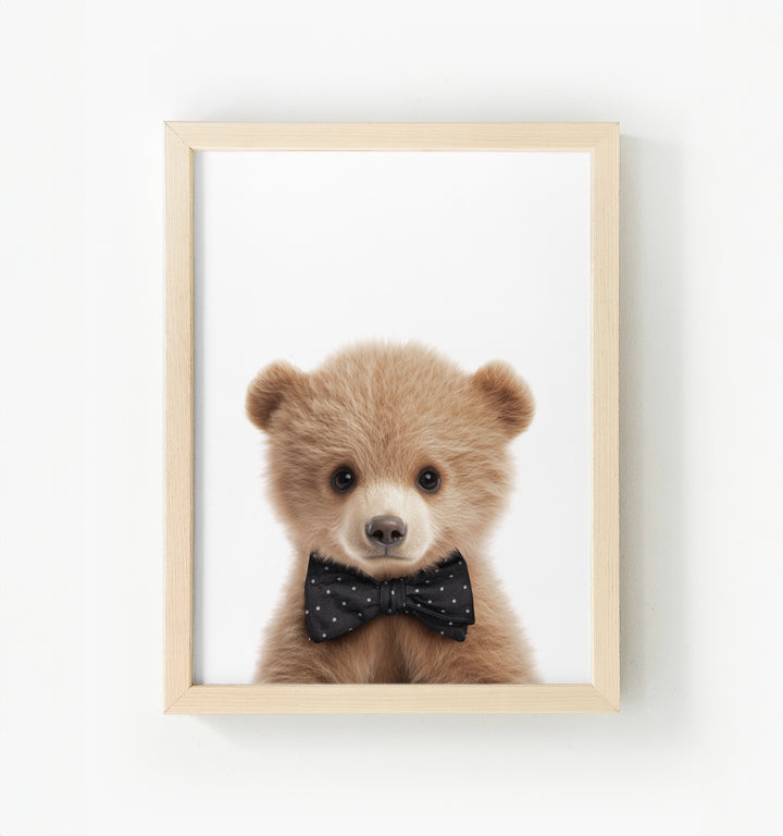 Baby Grizzly Bear Framed Canvas