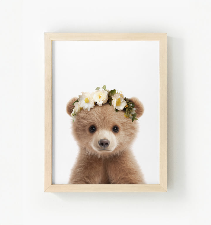 Baby Grizzly Bear Framed Canvas