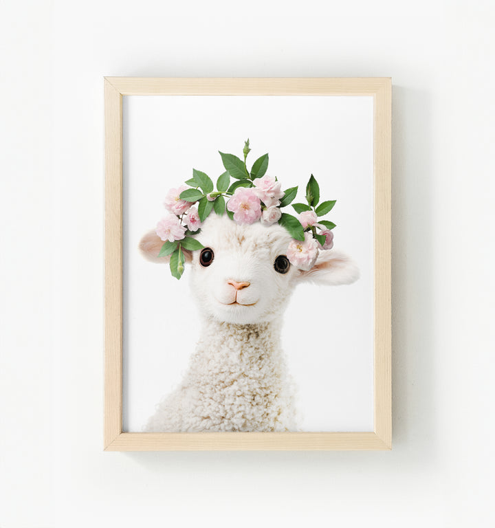 Baby Lamb Framed Canvas