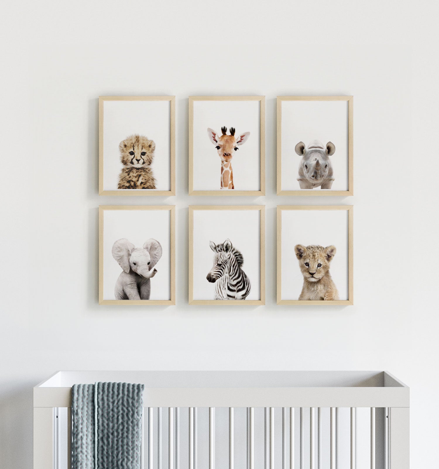 Baby Safari Animals Nursery Decor - African Animals Set of 6 Prints ...