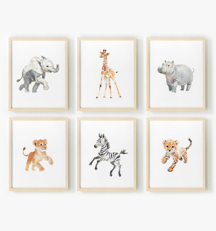 Keepsake Kingdom: Watercolor Safari Animals Set of 6