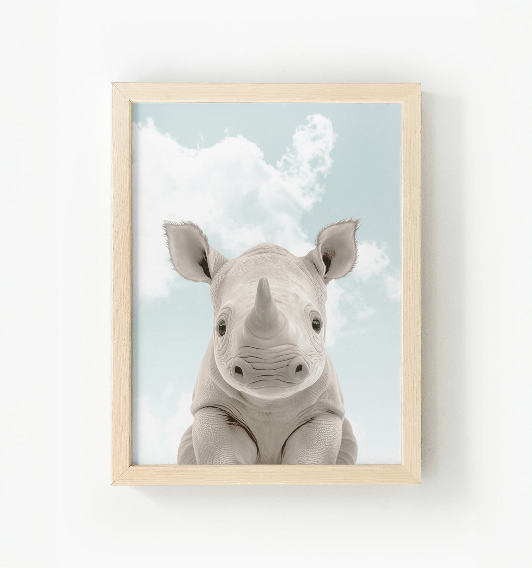 Baby Rhino Framed Canvas