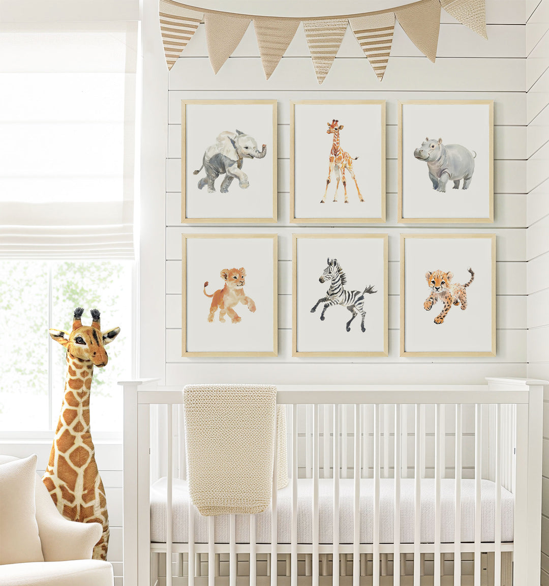 Keepsake Kingdom: Watercolor Safari Animals Set of 6