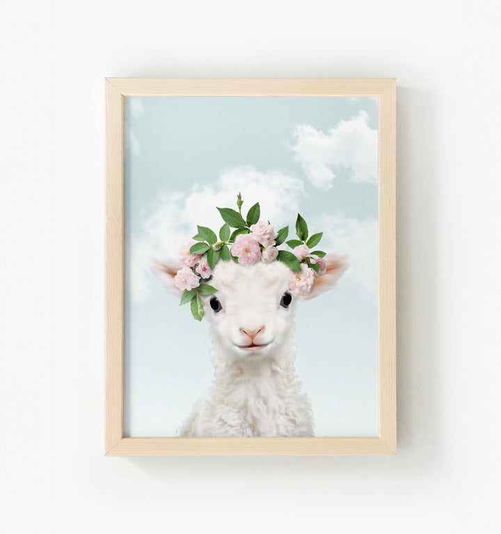 Baby Lamb Framed Canvas