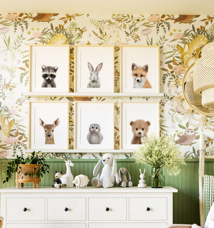 Woodland Animals Set of 6 Nursery Art Prints