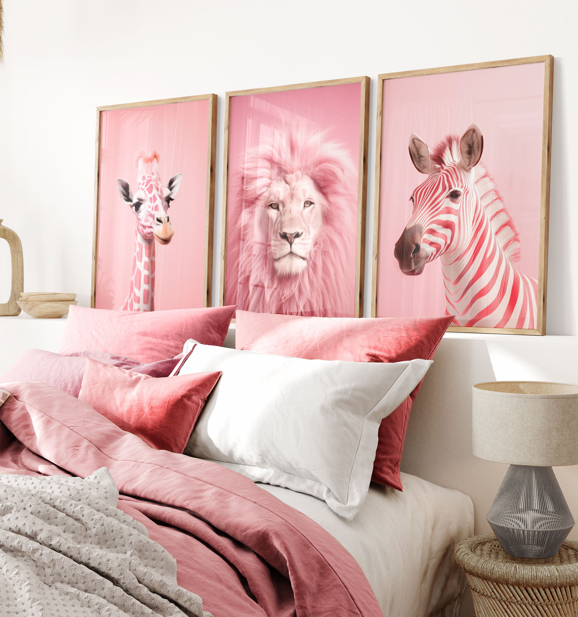hot pink giraffe print