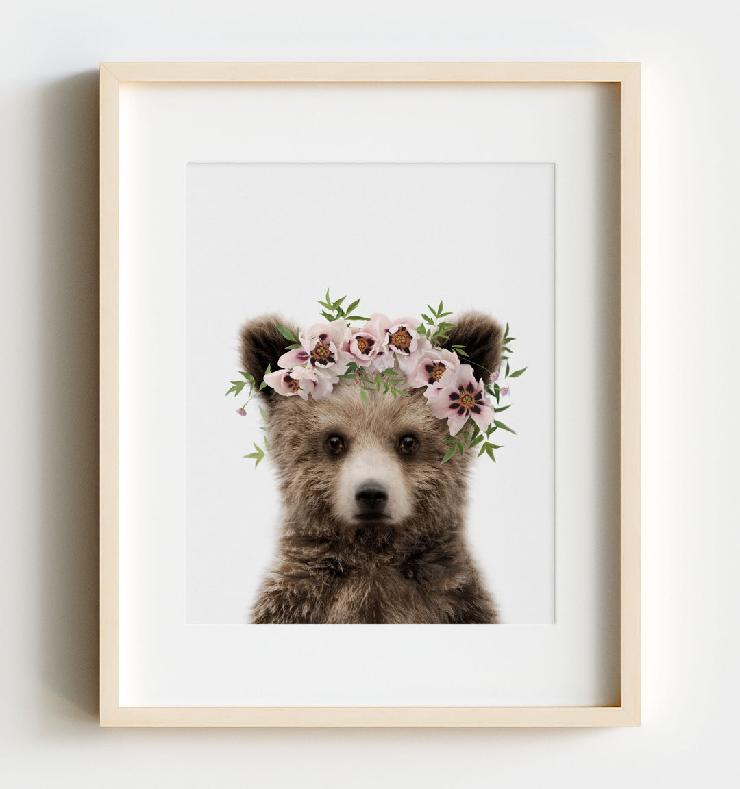 black bear with pretty flowers