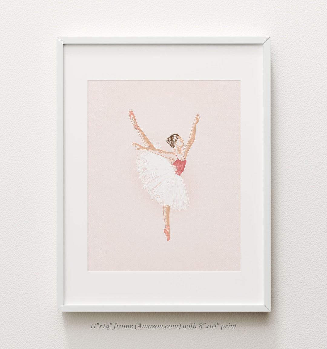 Ballet Pink Ribbon and Bow Painting - Art Print