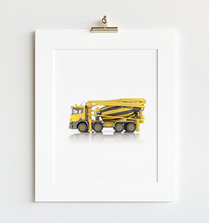 Construction Vehicles Set of 6 Vertical - Boy Room Decor Prints