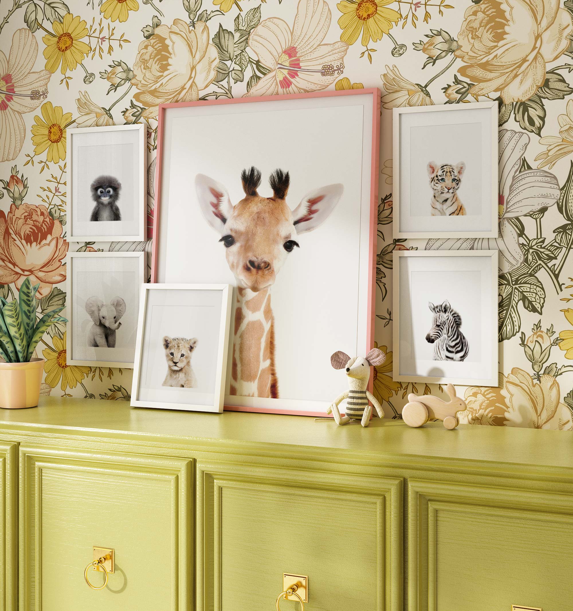 Plants and bird Jungle theme wallpaper - TenStickers