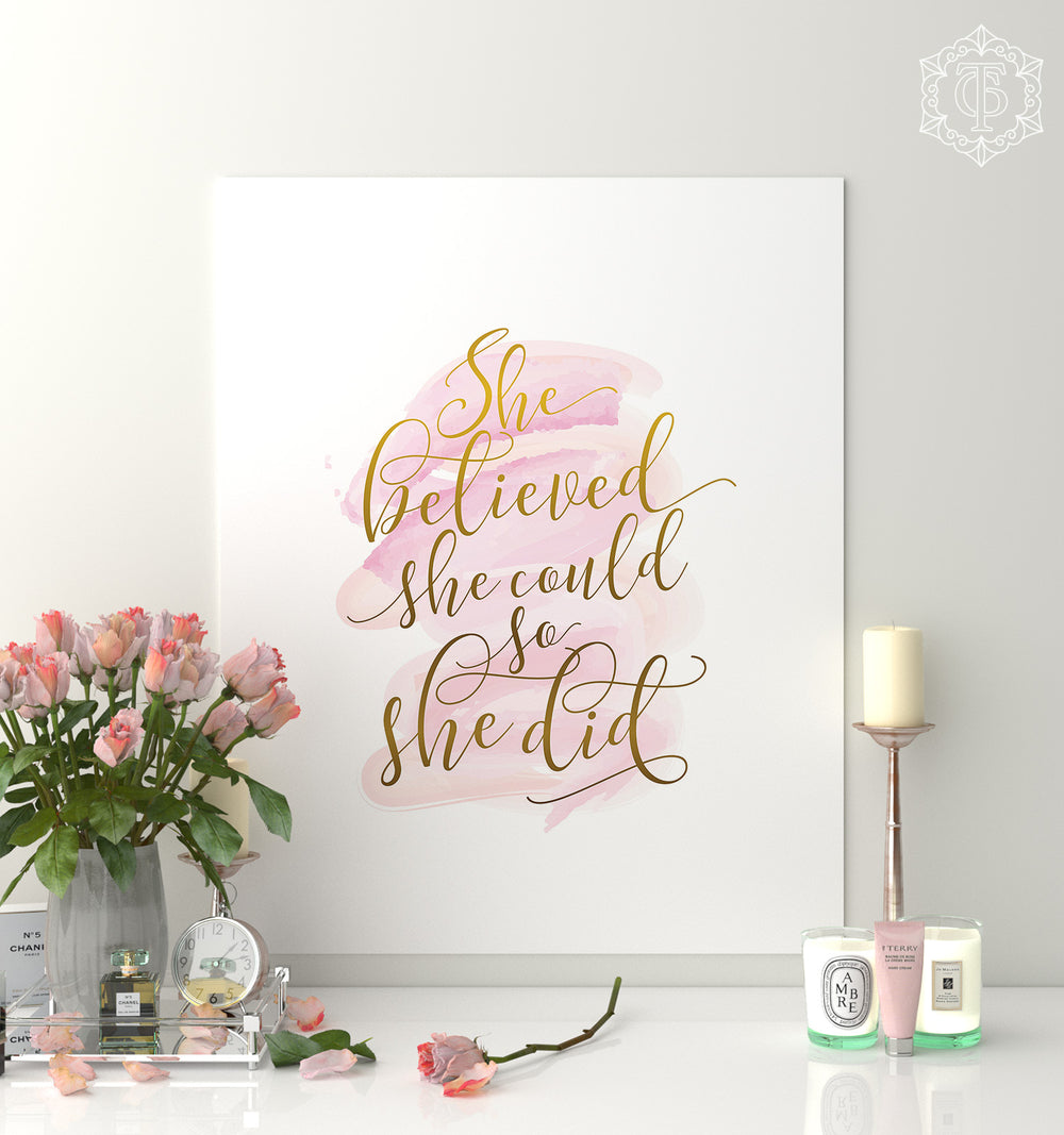 She Believed She Could - Crown Prints The