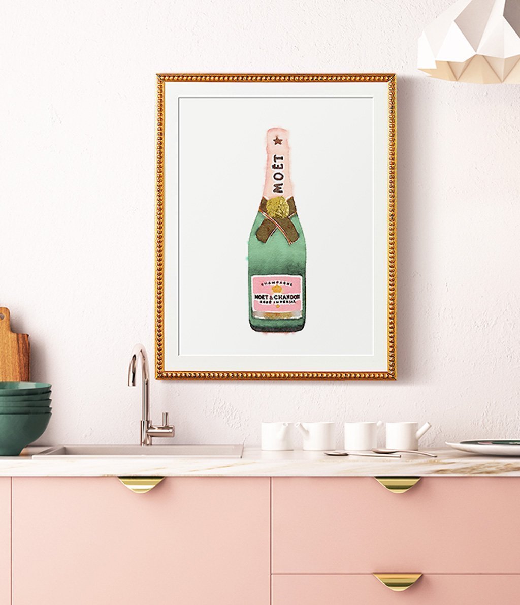 Watercolor Champagne - The Crown Prints